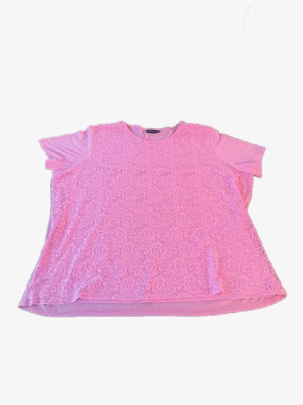 Northcrest Coquette Floral Lace Layered Top โ Womenโs 4X